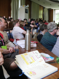 Tagebuchschreiber im Publikum der Comic-Tagebuch-Diskussion