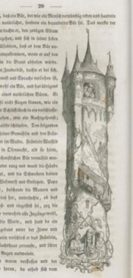 Illustration aus einem altertümlichen Buch, die einen Turm zeigt.