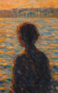 Eine Frau die aus Meer blickt