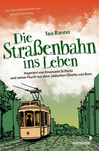 Eine altertümliche Straßenbahn
