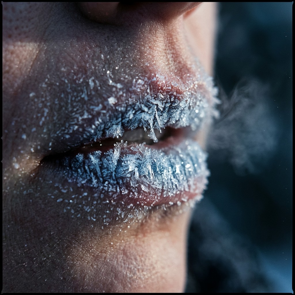 Ein zugefrorener menschlihcer Mund