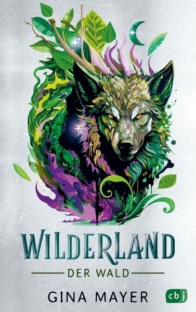 Ein Wolf, der aus einem Busch hervorblickt.